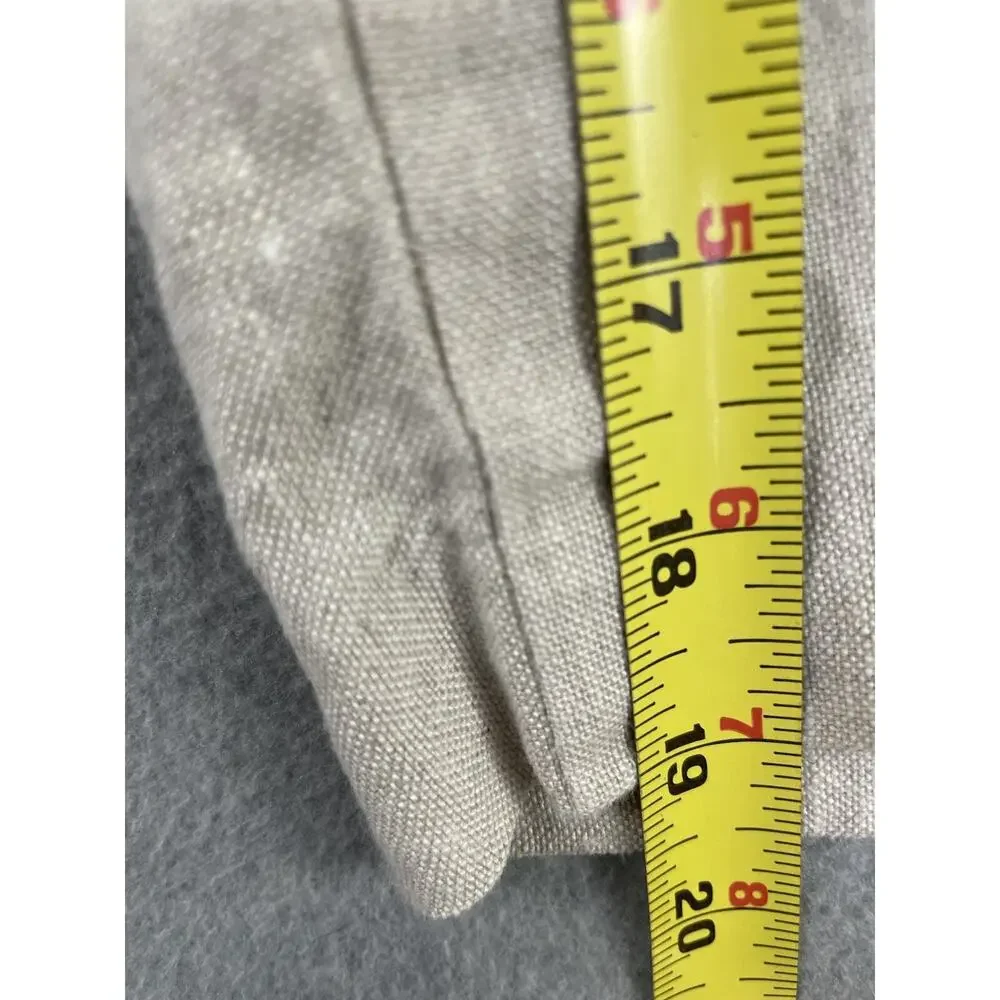 Talbots Petites 14P Pure Irish Linen Beige Cropped Wide Leg Capri Belted Pants